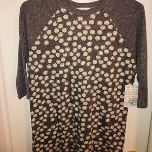Lularoe size 14 Sloan Grey and White polka dots